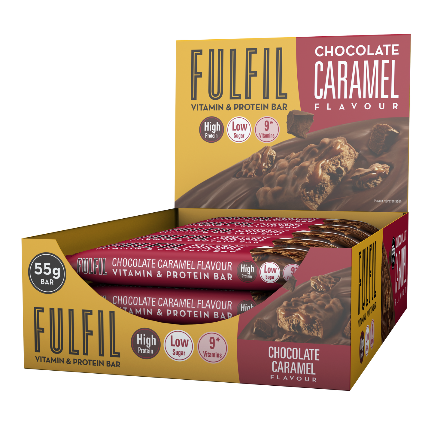 Chocolate Caramel Protein Bar  - 15x55g