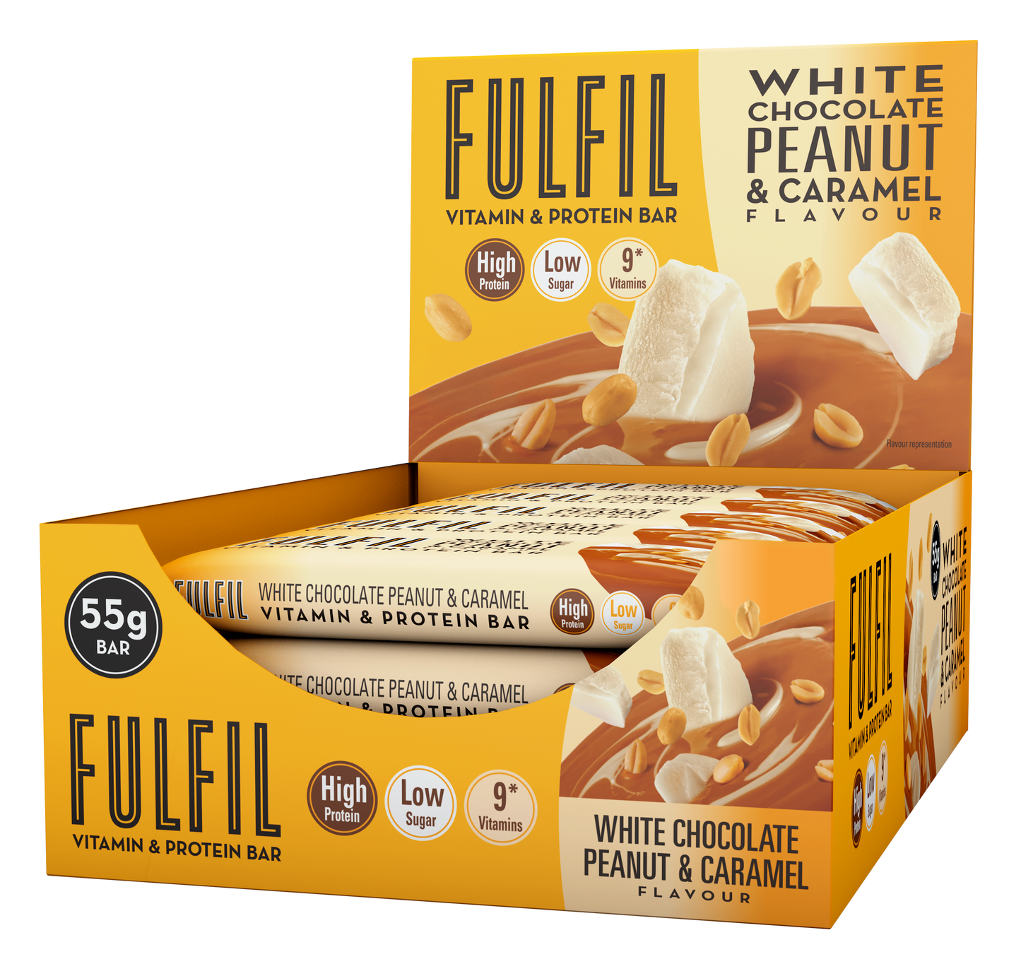 White Chocolate Peanut and Caramel Protein Bar - 15x55g
