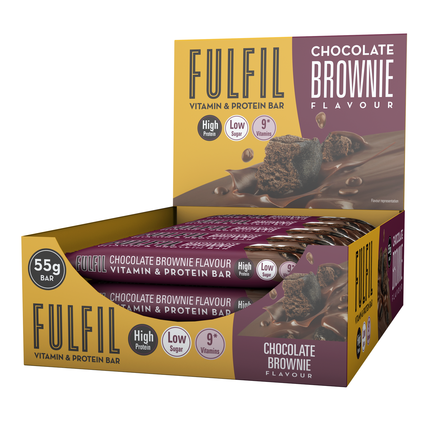Chocolate Brownie Vitamin Protein Bar - 15x55g